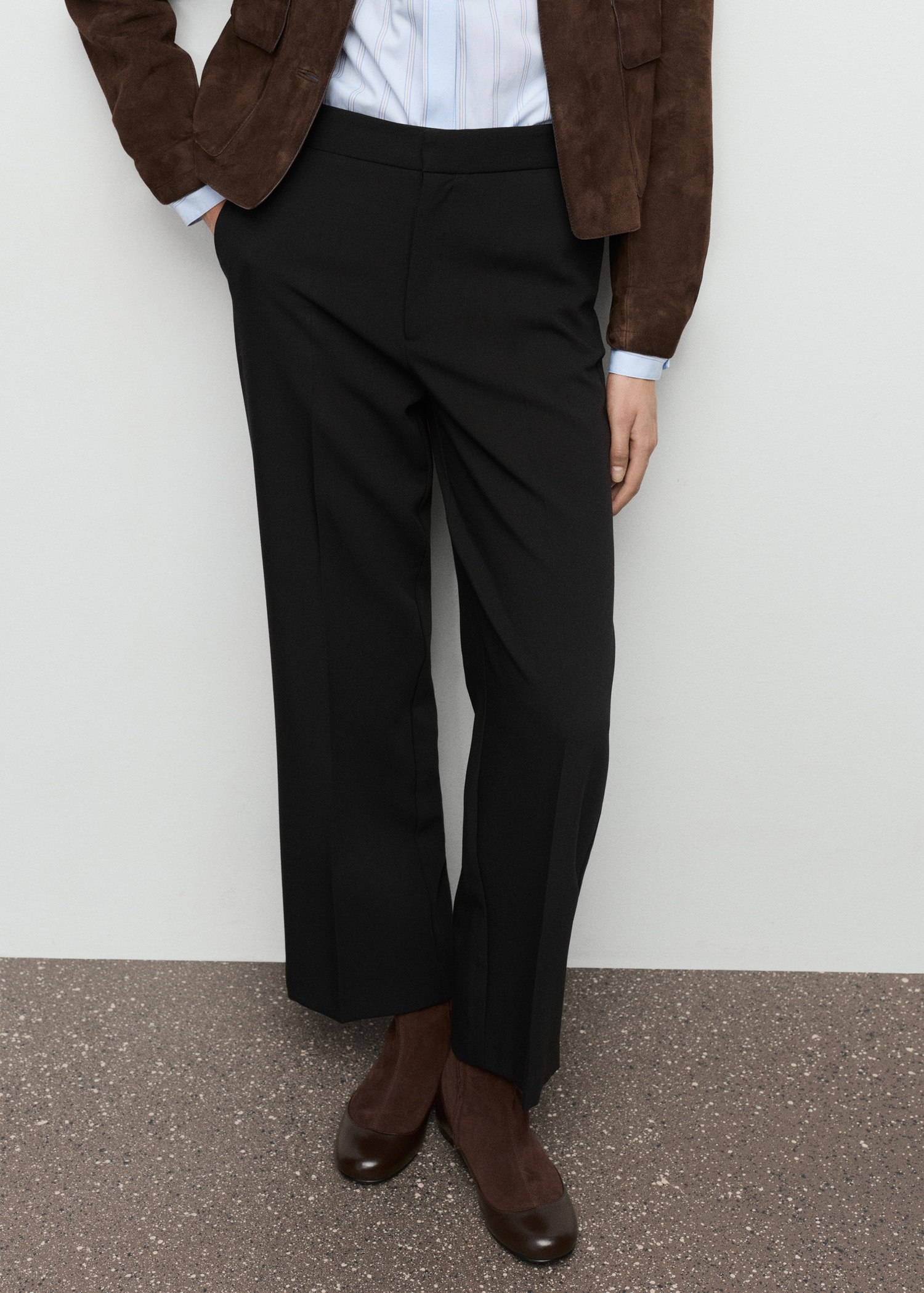 High-Waist Straight Trousers - Women | Mango United Kingdom