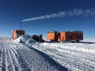 Field camp at the selected drill site Little Dome C in Antarctica, where researchers hope to find 1.5-million-year-old ice.