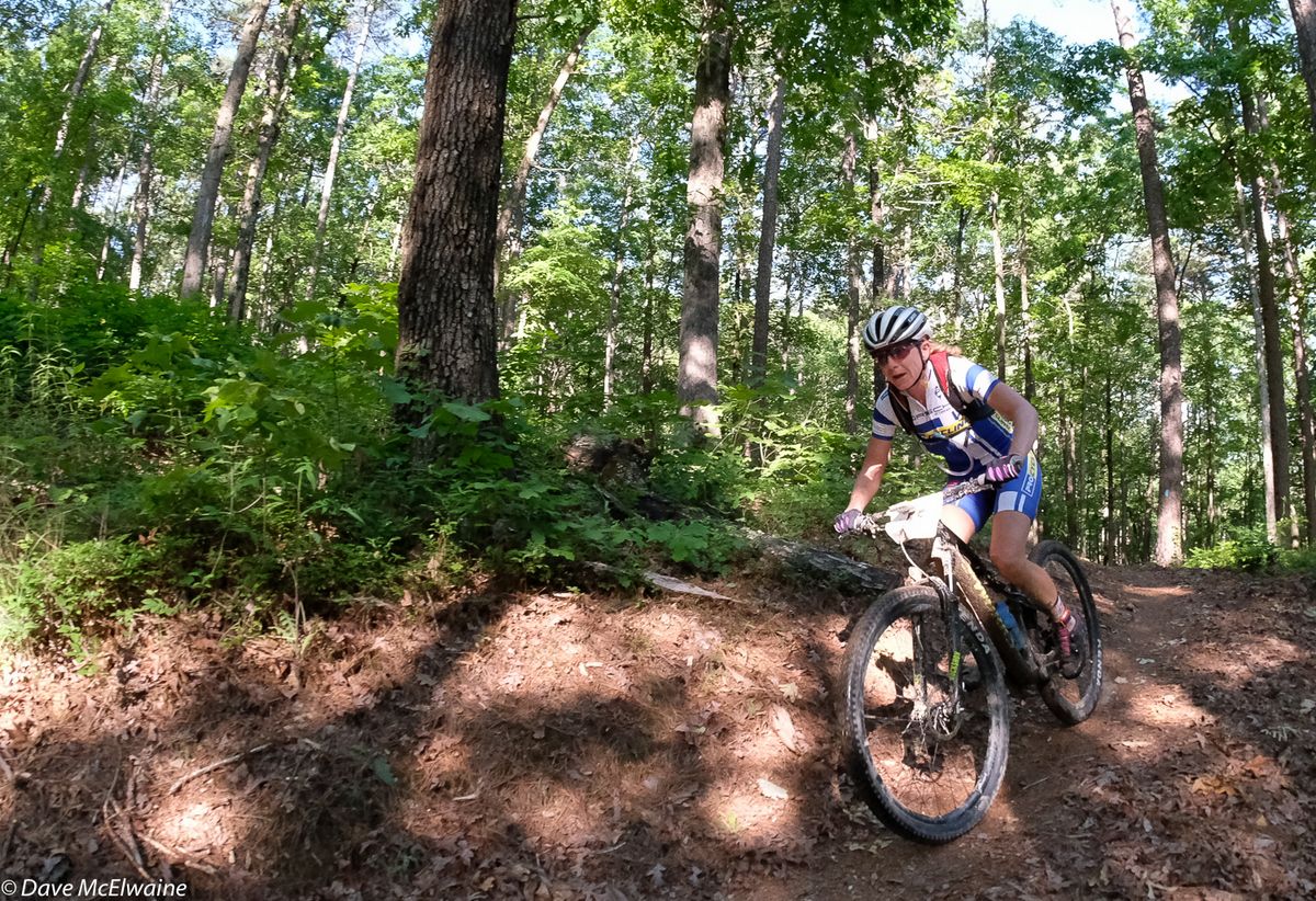 Amy Beisel (Ridebiker) rode virtually the whole race alone in third place