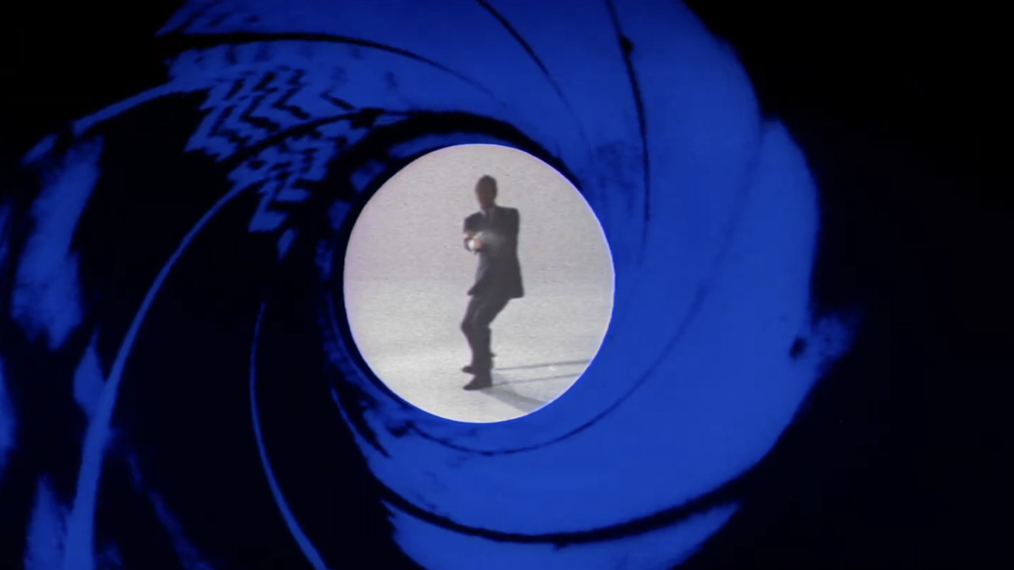 The opening barrel image of James Bond from Moonraker (1979).
