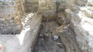A picture of the excavation site in a temple in the ancient city of Carthage.