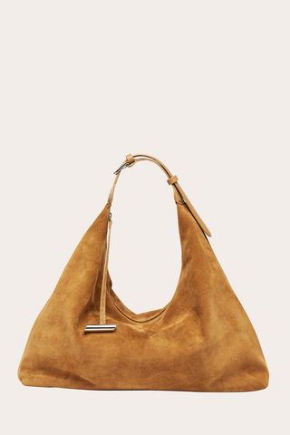 Pillow Hobo Beige Suede