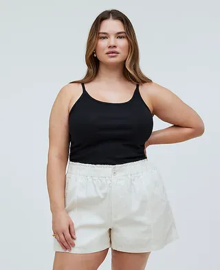 Madewell, Plus Pull-On Paperbag Shorts: Garment-Dyed Edition