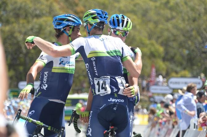 Orica-GreenEdge celebrate Gerrans taking back the race lead