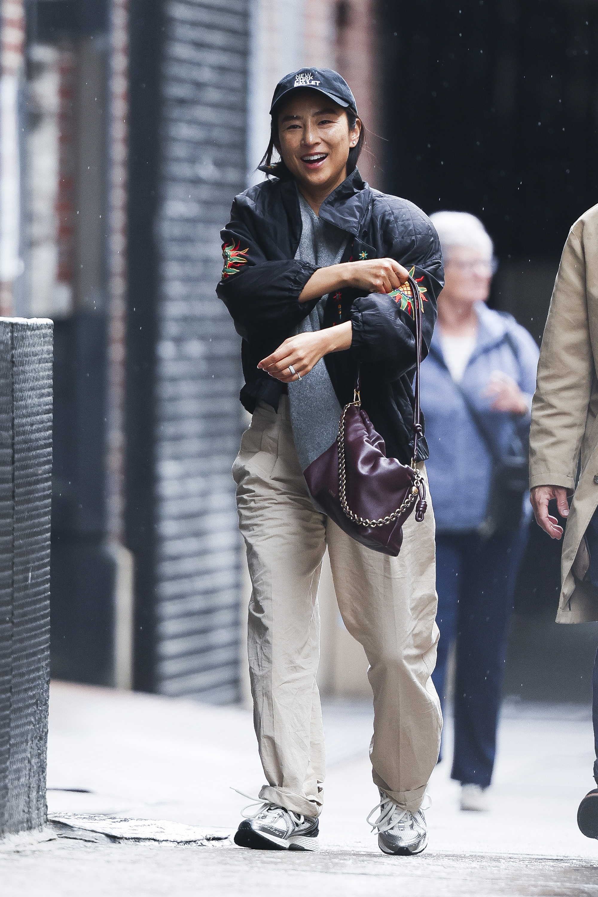 Greta Lee was spotted in NYC wearing New Balance 1906R