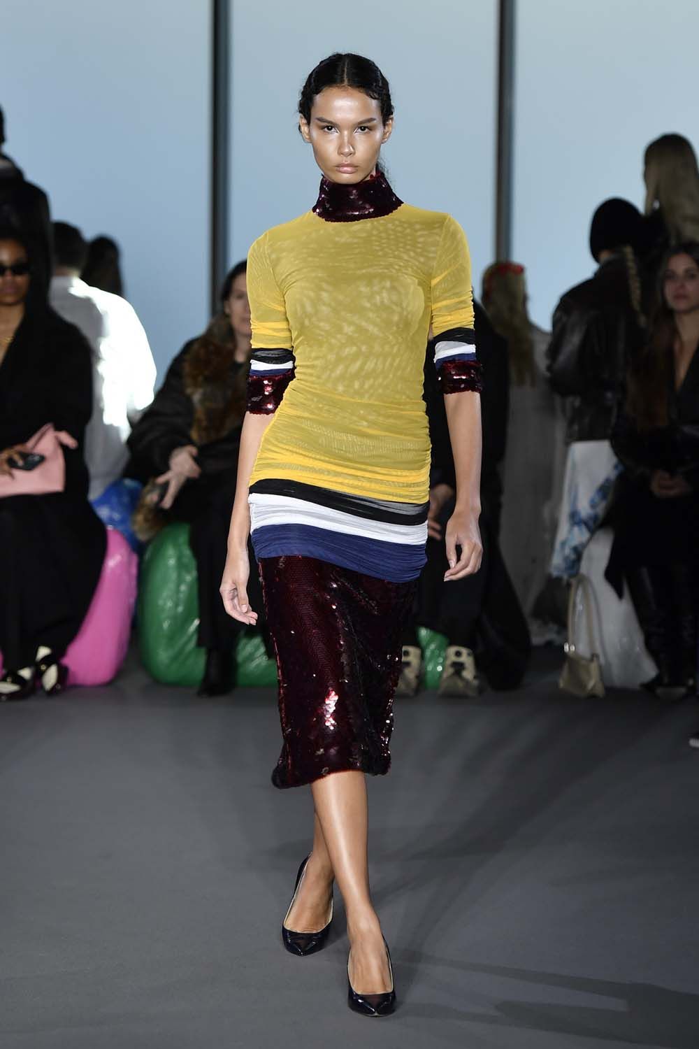 on the runway at London Fashion Week AW23