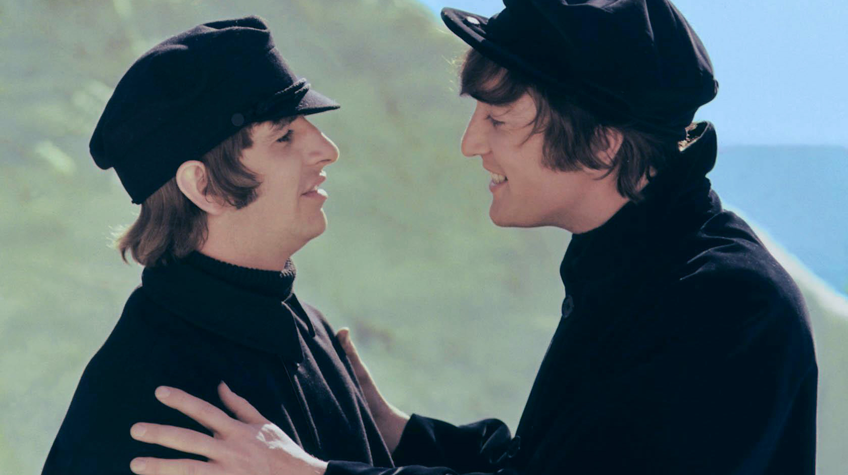 Ringo Starr and John Lennon in a scene from the 1965 movie Help!