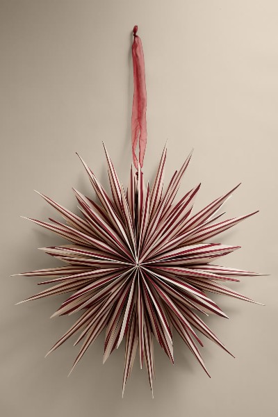 M&amp;amp;S Paper Striped Star Room Decoration in red