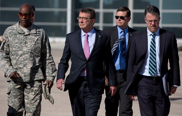 Lt. Gen. Ron Lewis with Defense Secretary Ash Carter.