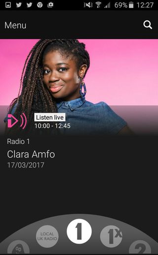 A responsive scrolling dial provides a minimal but powerful way of navigating the BBC iPlayer radio app