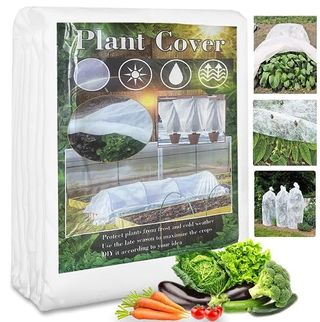 Oahao Garden Fleece Frost Protection Plant Cover 40gsm Non-Woven Fabric Horticultural Fleece Plant Blankets Antifreeze Cloth Reusable Cover for Winter Frost Cold Sun Insect Birds Protection (2 * 5m)