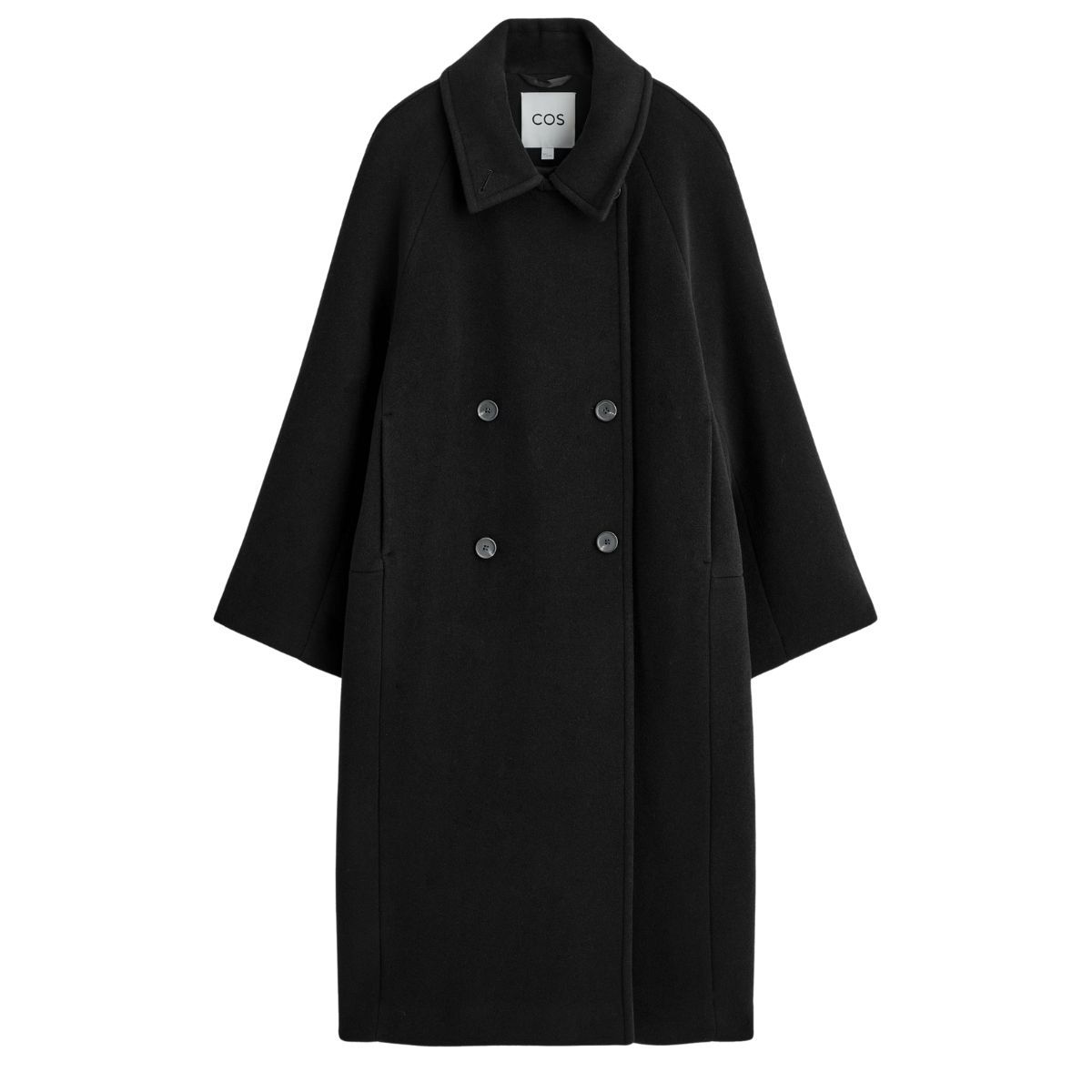 COS, Oversized Double-Breasted Wool Long Coat