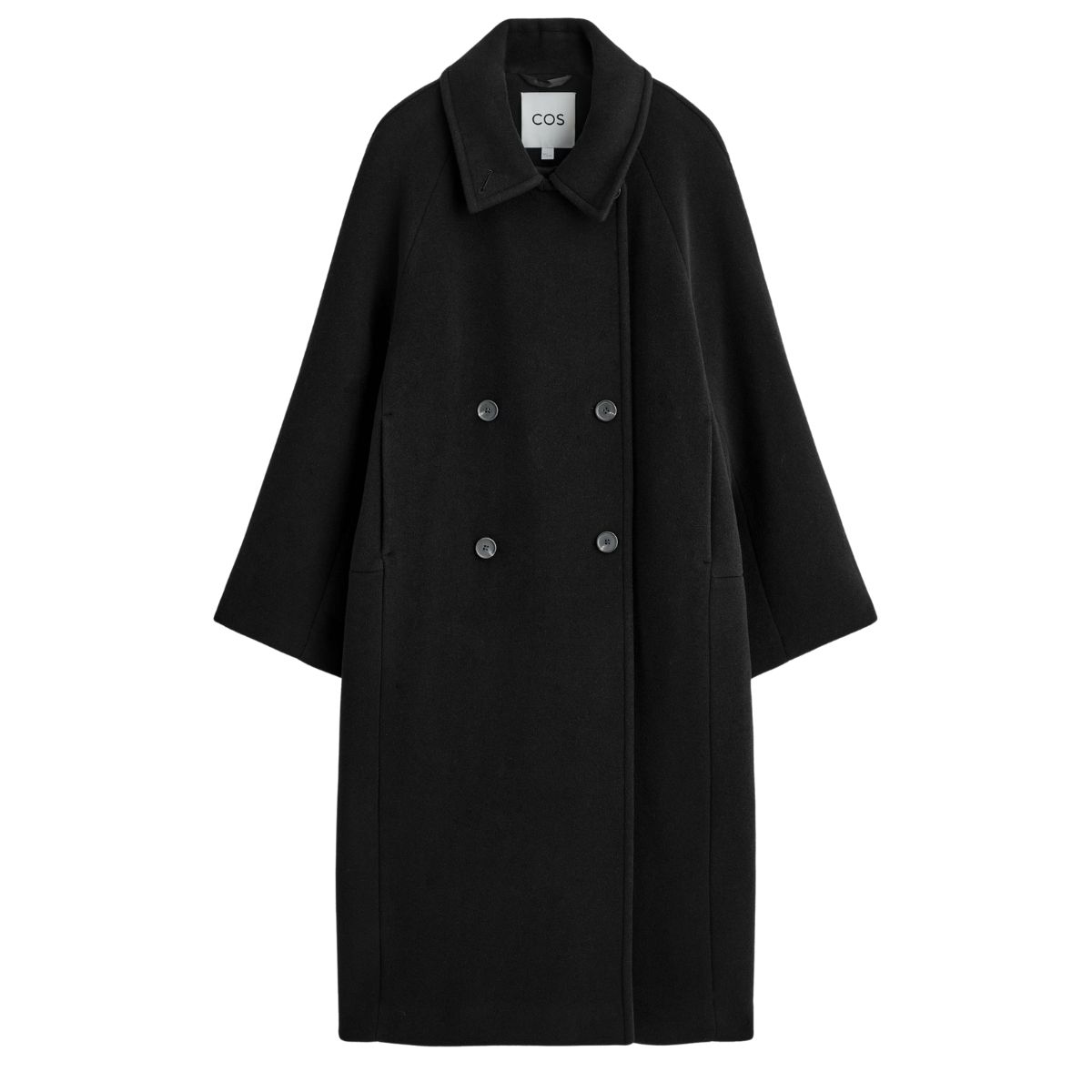 COS, Oversized Double-Breasted Wool Long Coat