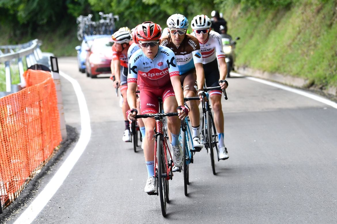 Mads Wurtz leads the breakaway