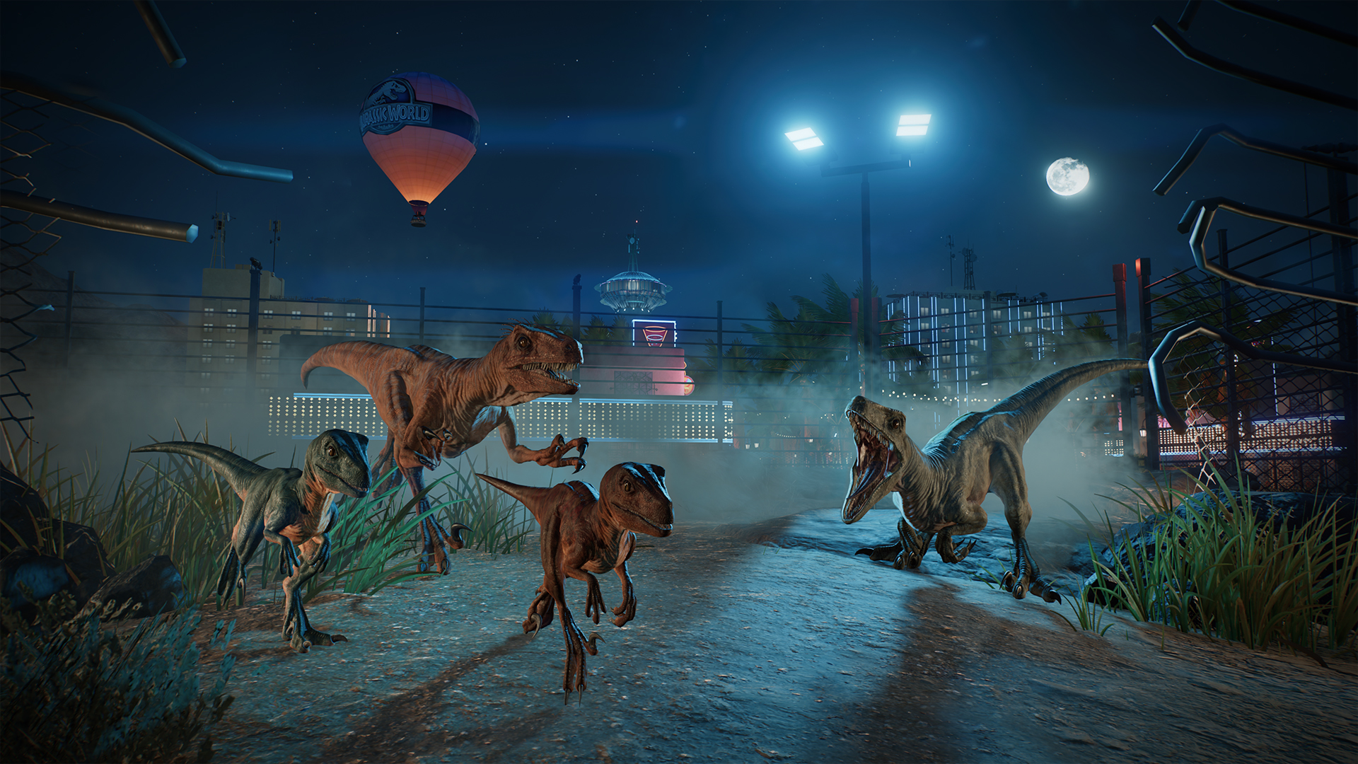 Multiple velociraptor escape in Jurassic World Evolution 3
