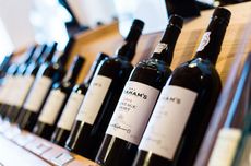 Bottles of Port at Graham's Port Lodge in Portugal.