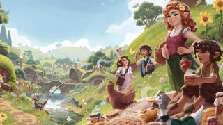 Key art of the hobbits of Bywater for the Lord of the Rings game, Tales of the Shire.