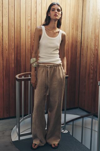 Zw Collection 100% Linen Trousers