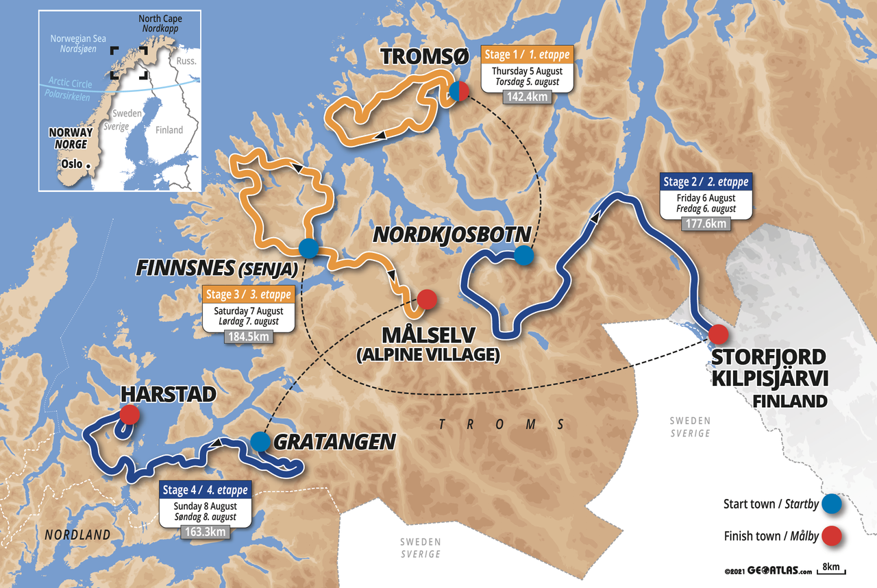 Arctic Race of Norway 2021 maps profiles