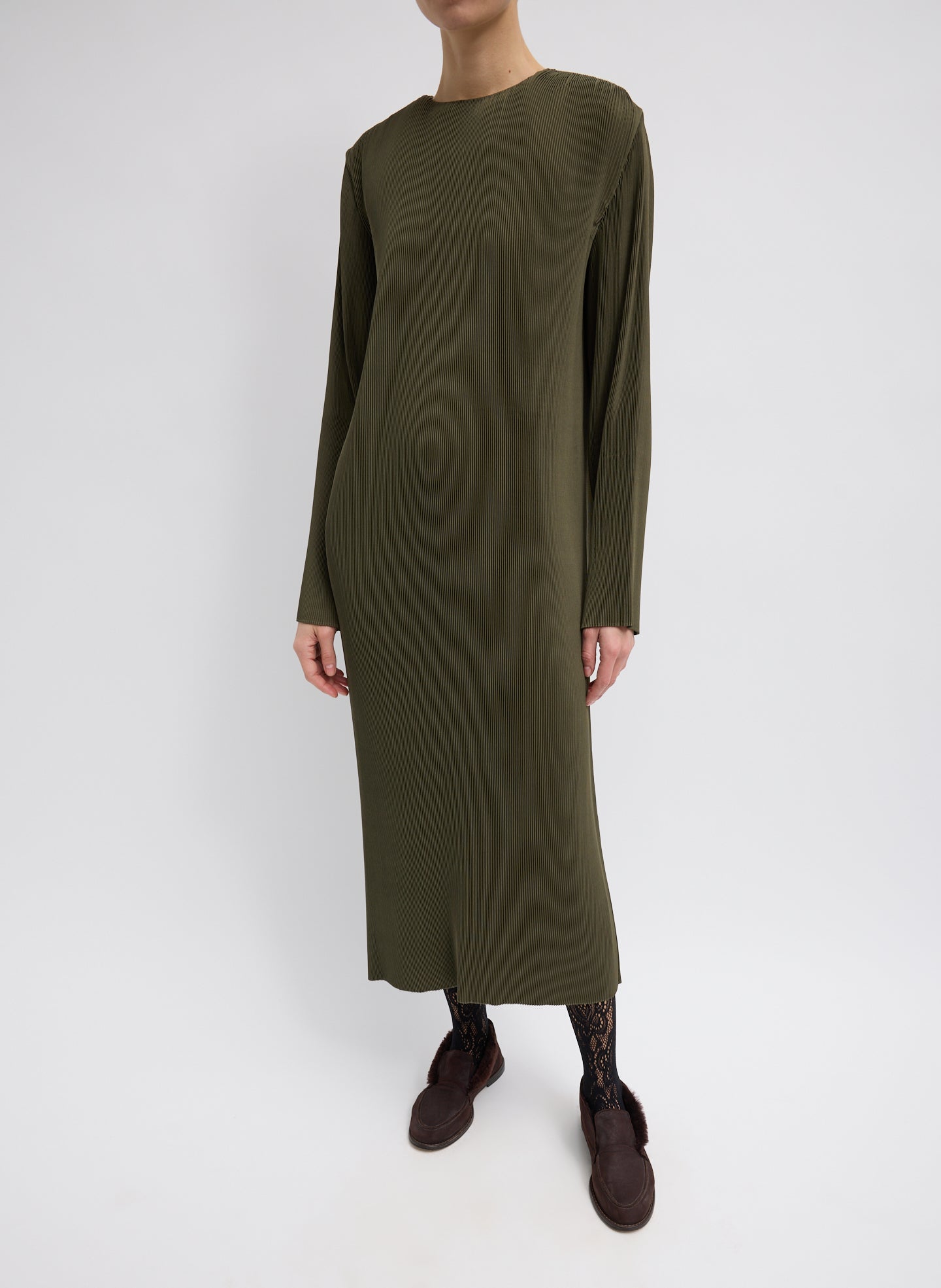Pliss&amp;eacute; Midi Dress - Green / Xxs / W125pl1655