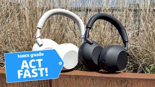 Sony WH-1000XM6 headphones outside in sunshine