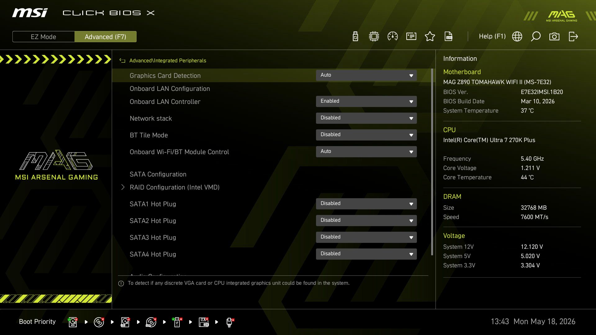 MSI MAG Z890 Tomahawk Wifi II