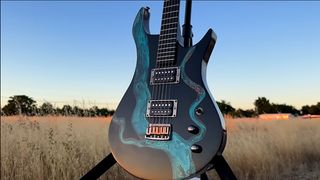 Burls Art Fire, Epoxy and Copper Guitar Build
