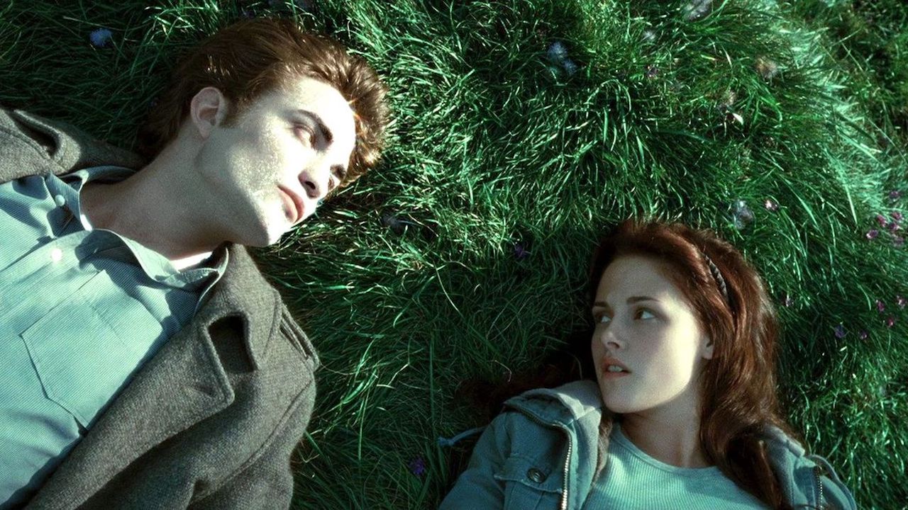 Robert Pattinson and Kristen Stewart as Edward and Bella in Twilight