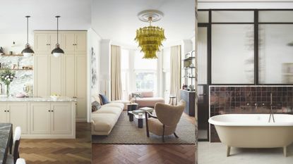 Triptych of three images from the house