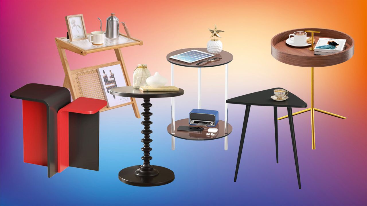 collage of side tables from Amazon