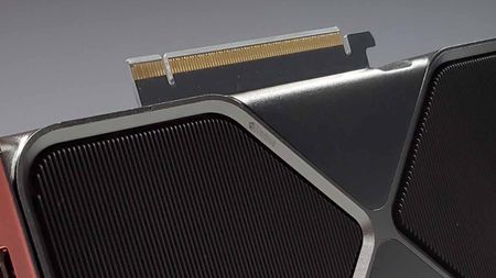Close-up shot of an RTX 5070's PCIe slot