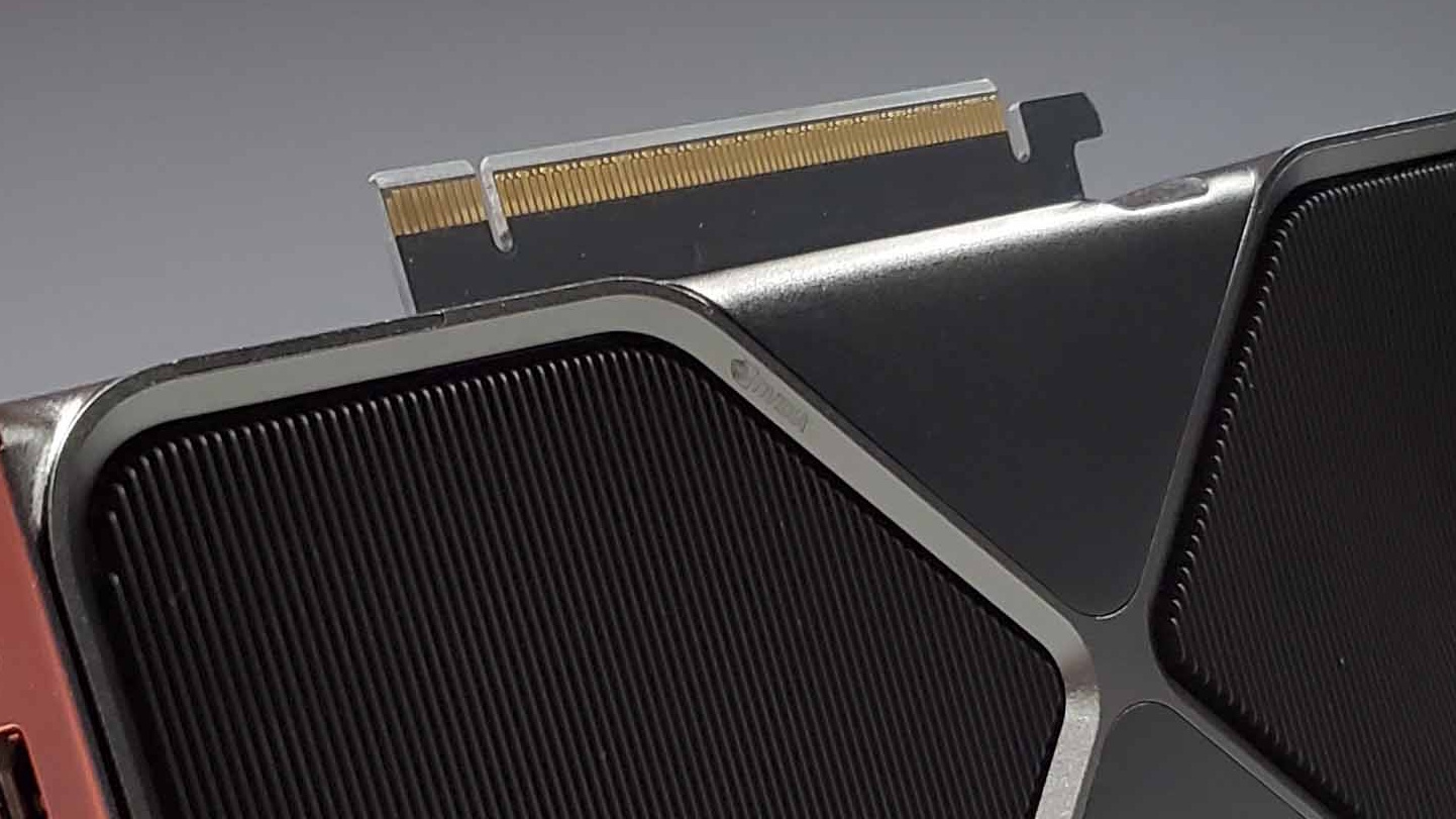 Close-up shot of an RTX 5070's PCIe slot