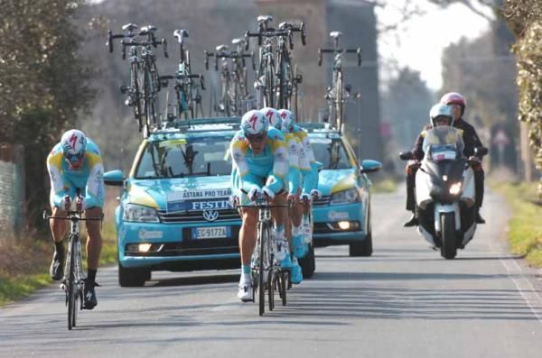Astana finished 5th in the team time trial.