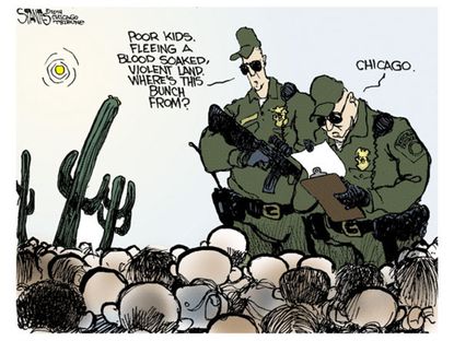 Editorial cartoon gun violence immigration