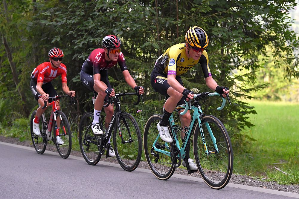 Jonas Vingegaard (Jumbo-Visma) leads the breakaway during stage 6 at Tour de Pologne