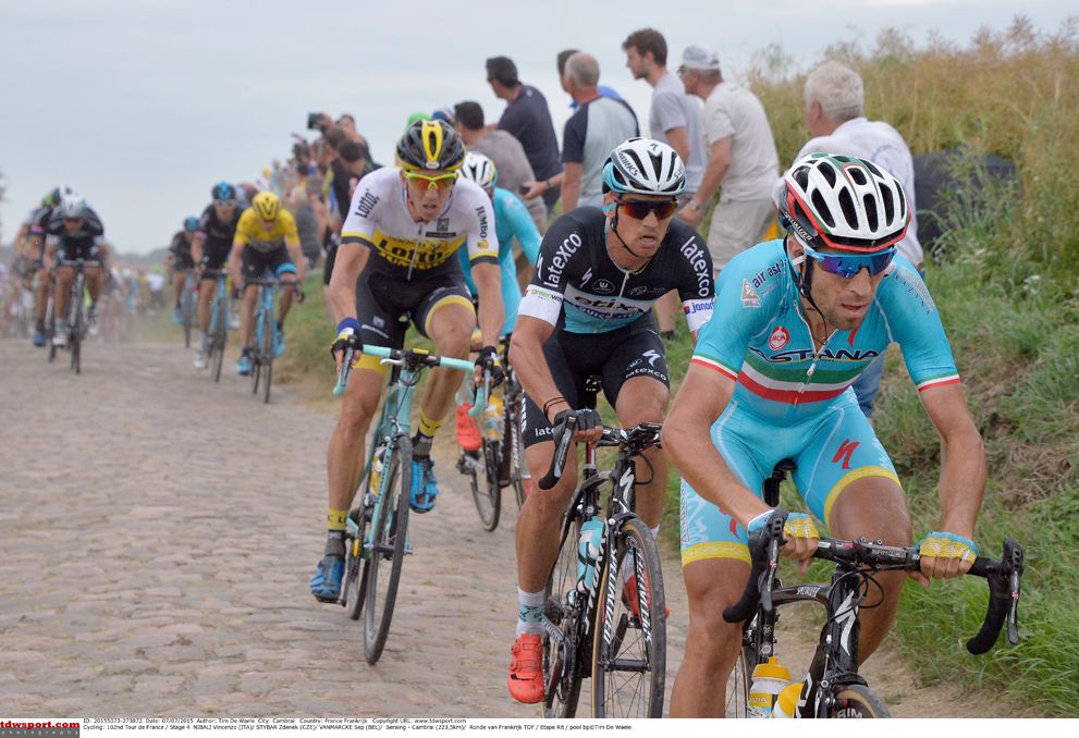 Vincenzo Nibali (Astana) attacks his rivals on stage 4