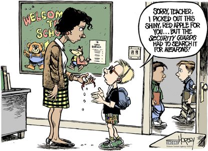 Political cartoon U.S. mass shootings Parkland school security education
