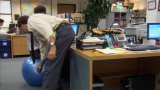 The Office Jim pops Dwight's fitness orb