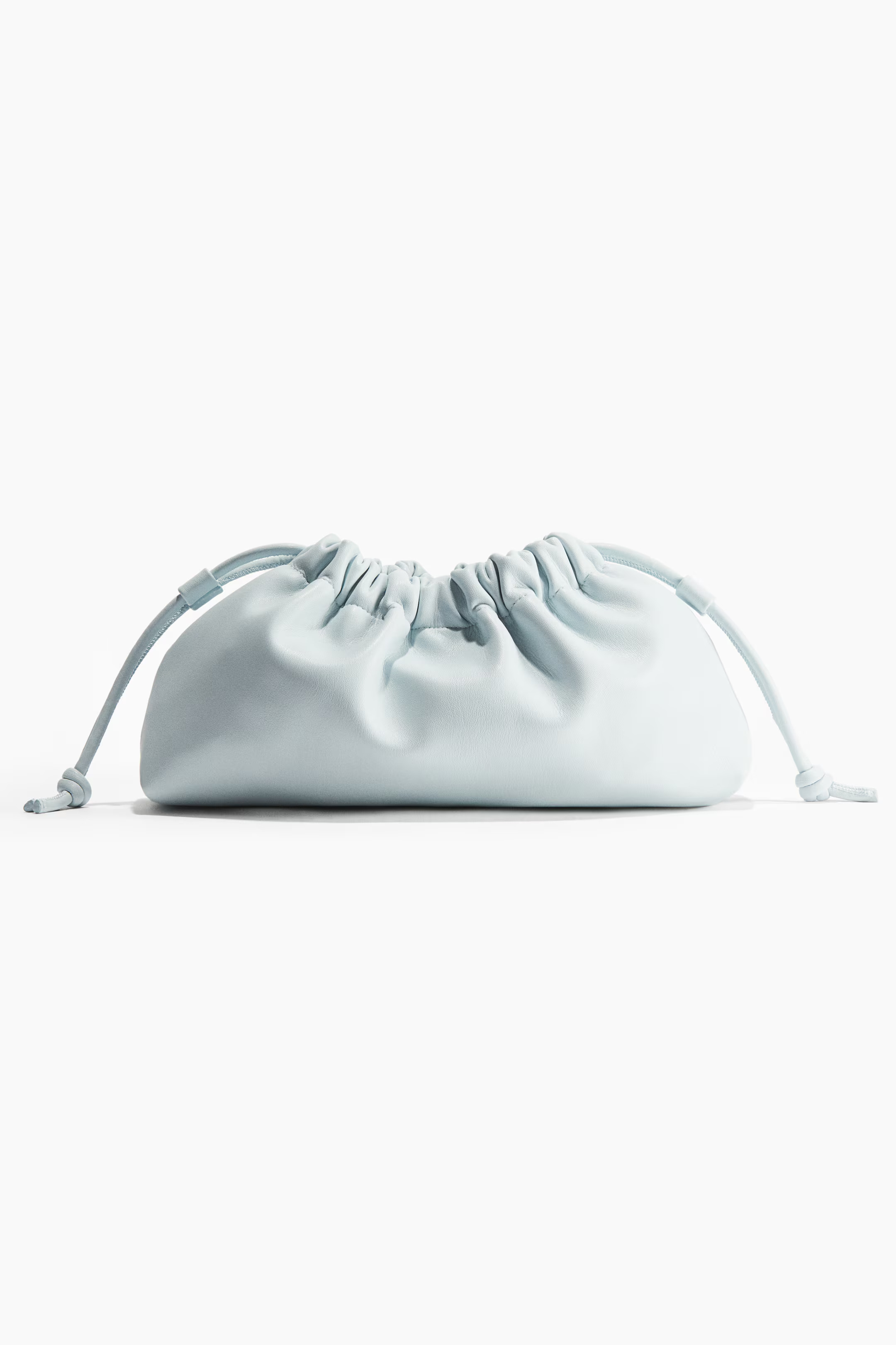 light blue drawstring bag