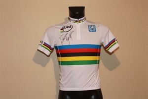 A Peter Sagan autographed rainbow jersey
