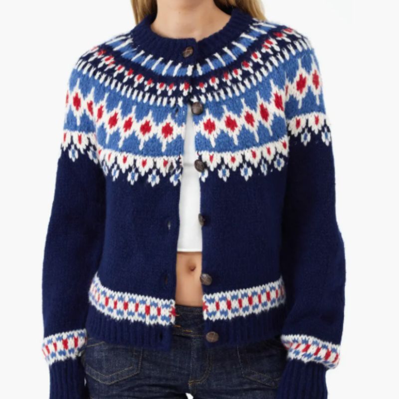fair isle knit cardigan