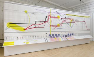 Installation of the Forensic Architecture exhibition at the ICA in London