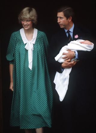 Diana and Charles with baby Prince William