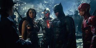 Wonder Woman, Cyborg, Batman and Flash in Justice League