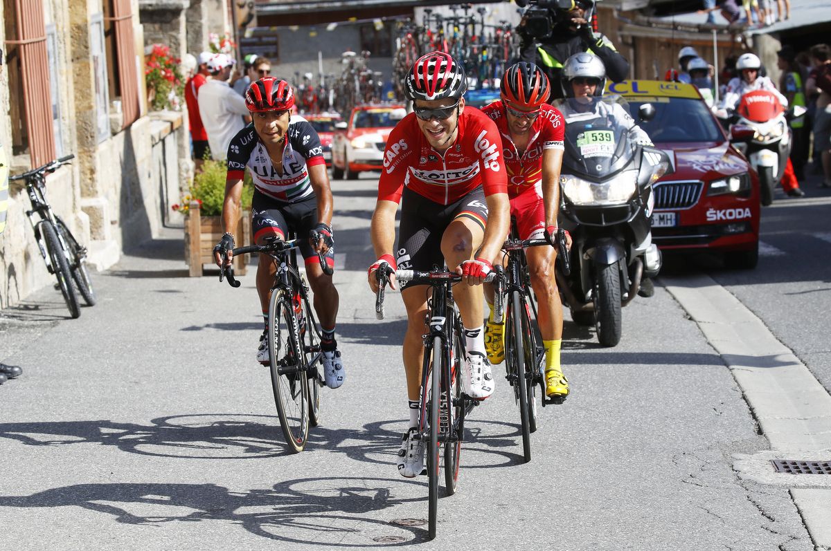 Tony Gallopin (Lotto Soudal) leads the breakaway