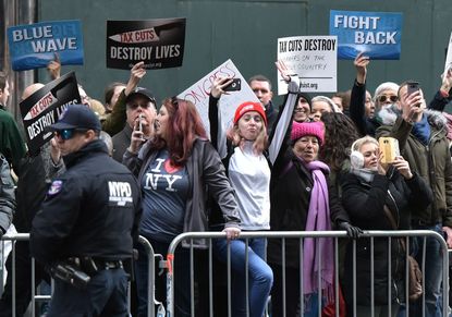 Protesters against President Trump in NYC