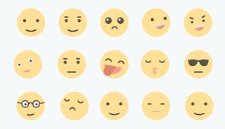 A diverse set of animated emoji icons