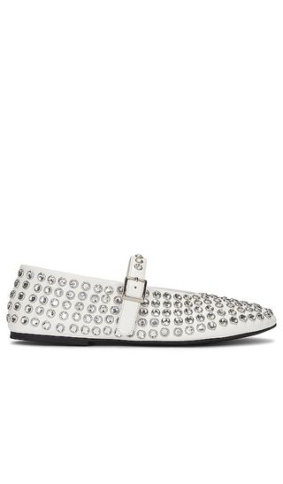 white flats with silver studs