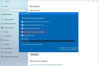 Reasons to rollback on Windows 10
