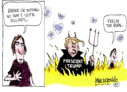 Polictial cartoon U.S. Voters 2016 Decision